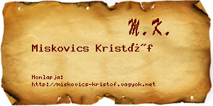 Miskovics Kristóf névjegykártya