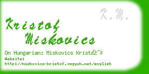 kristof miskovics business card